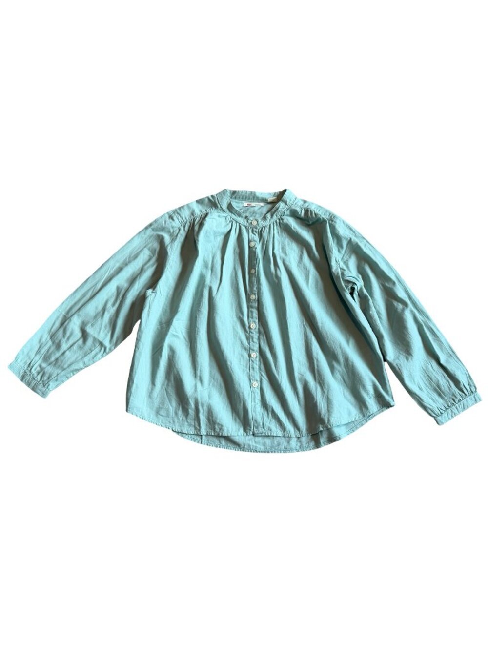 Levi's Bold Blue Button-Down Shirt Long Sleeve Oversized Flowy Cotton Size Small